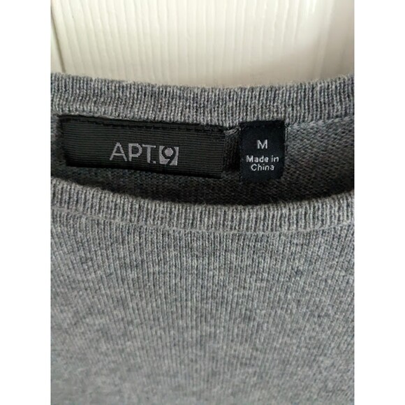 Apt 9 Gray & Black Colorblock Knit Sweater Dress Size Medium - Picture 3 of 5